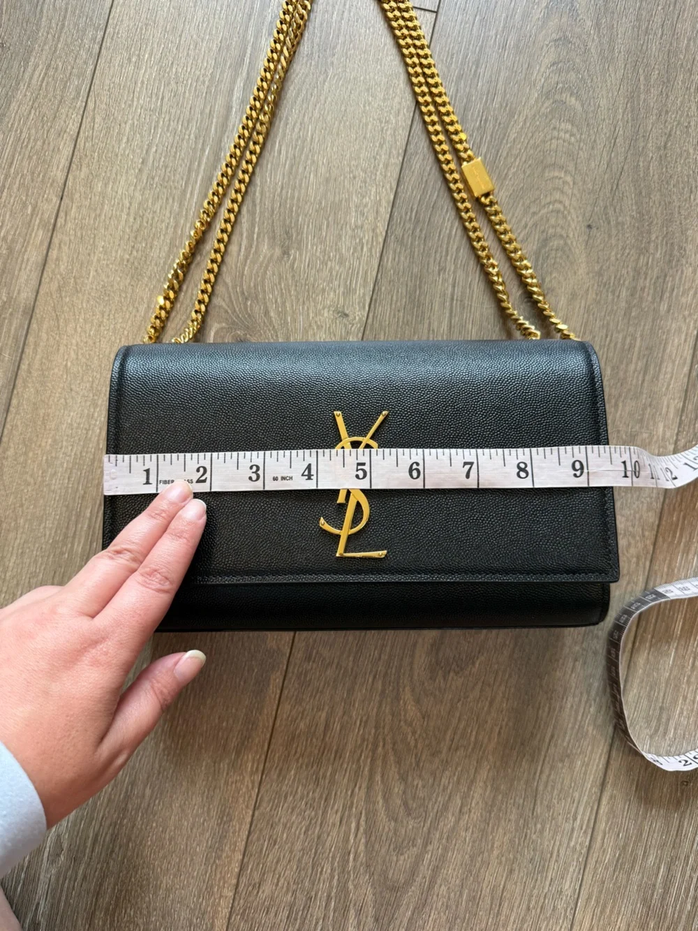Saint Laurent Kate YSL Medium Leather Crossbody Bag in Black